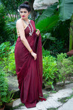 Mul Modal Maroon Saree - Gulkand
