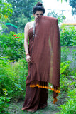 Mul Modal Brown Saree - Brown Sugar