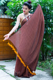 Mul Modal Brown Saree - Brown Sugar
