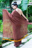 Mul Modal Brown Saree - Brown Sugar