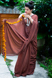 Mul Modal Brown Saree - Brown Sugar