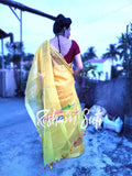 Handloom Cotton Silk Yellow Saree - Splash of Turmeric