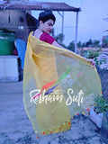 Handloom Cotton Silk Yellow Saree - Splash of Turmeric