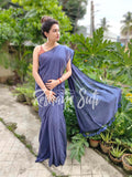 Mul Modal Blue Saree - Frozen Blueberry