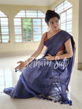 Mul Modal Blue Saree - Frozen Blueberry