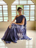 Mul Modal Blue Saree - Frozen Blueberry