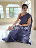Mul Modal Blue Saree - Frozen Blueberry