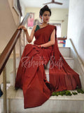Mul Modal Mud Brown Olive Saree - Mud House