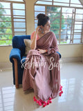 Mul Modal Rose Gold Pink Saree - Barbie Pink