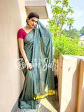 Mul Modal Sage Green Yellow Saree - Green Lady