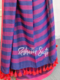 Purple Blue Modal Cotton Saree - Royal Affairs