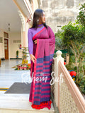 Purple Blue Modal Cotton Saree - Royal Affairs