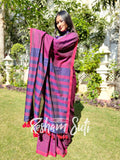 Purple Blue Modal Cotton Saree - Royal Affairs