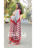 Silver Red Modal Cotton Saree - Winter Wonderland